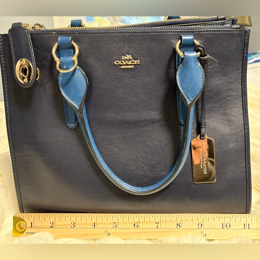 Coach Crosby Carryall Blue with Embossed Snakeskin, Retired - Picture 8 of 17